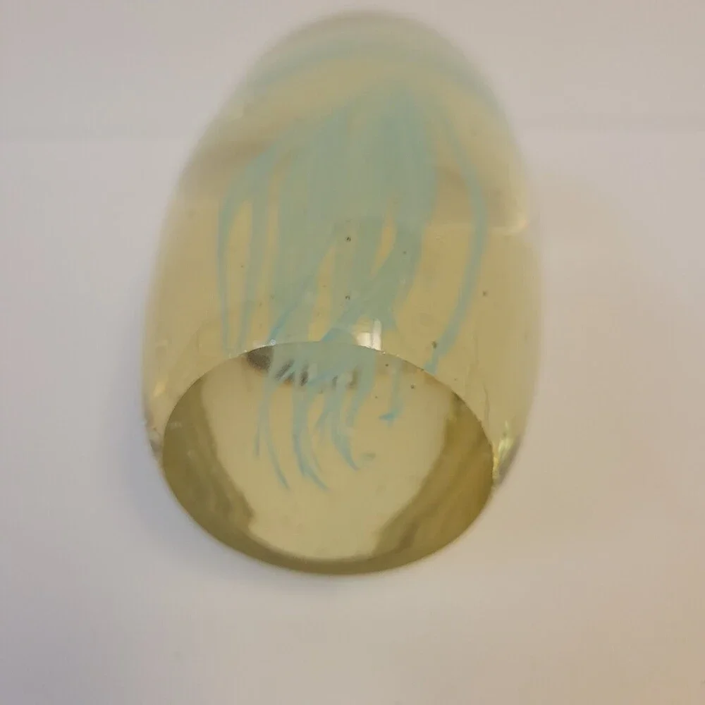Vintage Paperweight Hand Blown Jellyfish Art Glass Paperweight